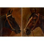 Wilhelm Westerop (1876-1954) 2 Pferde Portraits, 2 horse portraits,