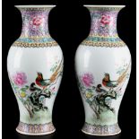 China Paar Vasen mit Vögeln, pair of chinese vases,