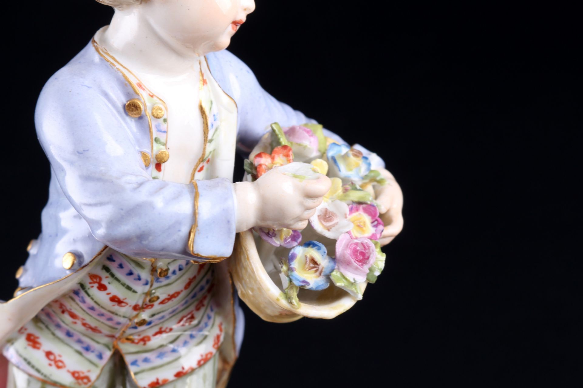 Meissen Gärtnerkind mit Blumenkorb 1.Wahl, Knaufmarke 1860-1924, gardeners child with flower basket - Image 11 of 11