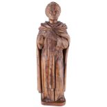 Barock 18. Jahrhundert Heiligenfigur eines Mönchs, figure of a holy monk 18th century,