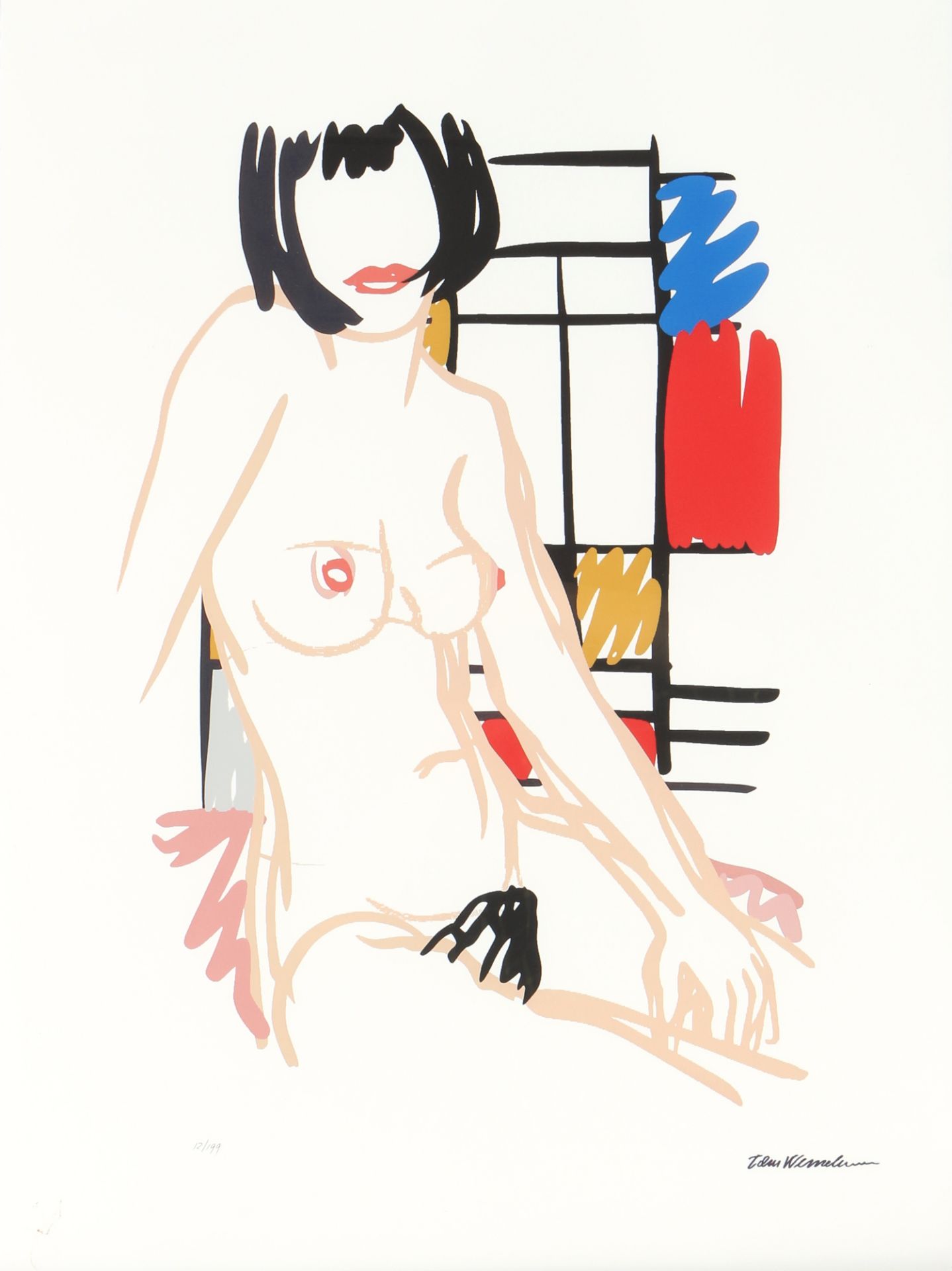 Tom Wesselmann (1931-2004) weiblicher sitzender Akt, female sitting nude act,