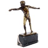 Richard W. Lange (1879-1944) Bronze Fechter, bronze fencer,