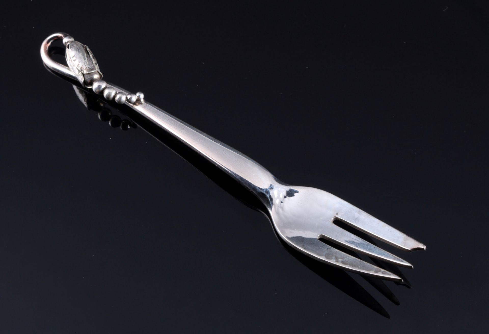 Georg Jensen Blossom / Magnolia 925 Silber 8 Kuchengabeln, sterling silver dessert forks, - Image 3 of 5
