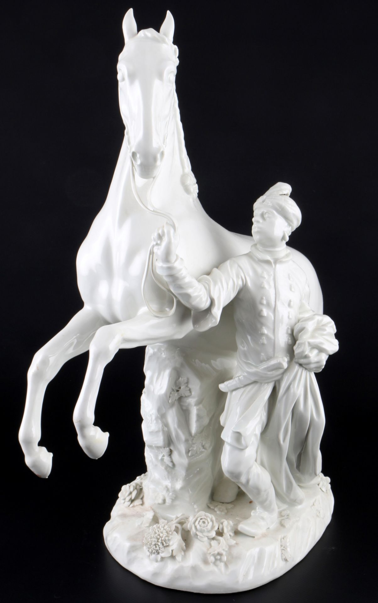 Meissen Mohr mit Schimmel, blackamoor with white horse, - Image 2 of 6