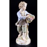 Meissen Gärtnerkind mit Blumenkorb 1.Wahl, Knaufmarke 1860-1924, gardeners child with flower basket