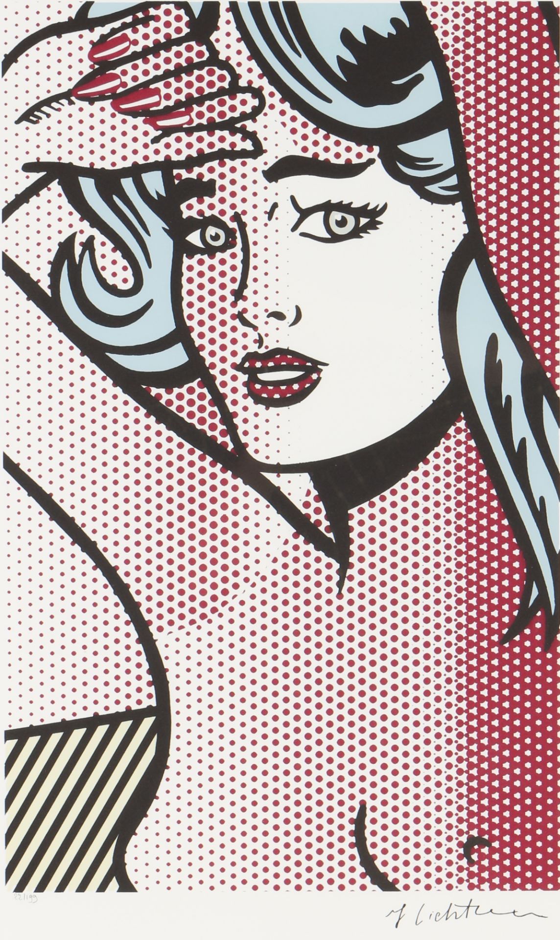 Roy Lichtenstein (1923-1997) weiblicher Akt - Oberkörper, female nude act torso,