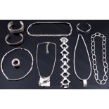 925 Silber Design Schmuckkonvolut 12-teilig, sterling silver design jewelry lot,