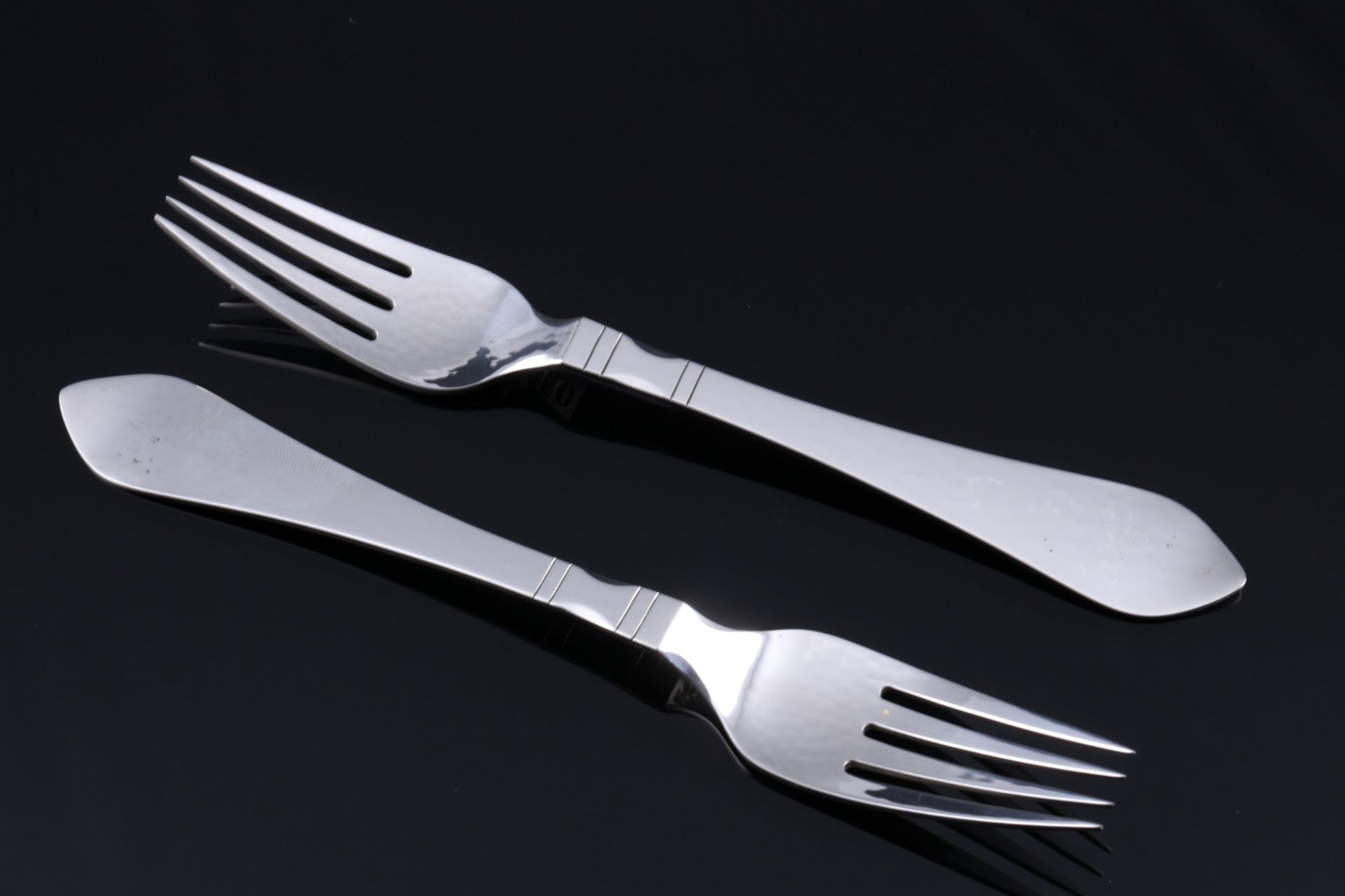 Georg Jensen Continental 925 Silber 6 Vorspeisengabeln, sterling silver forks for hors d'oeuvre, - Image 2 of 4