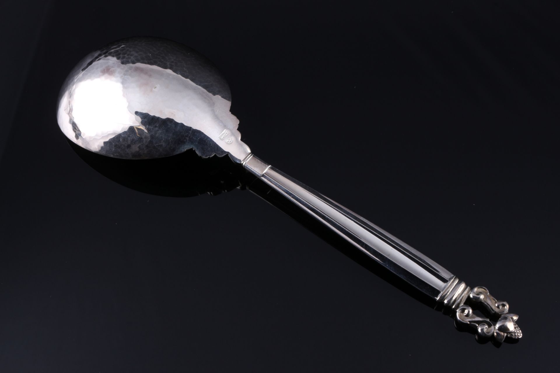 Georg Jensen Acorn König 925 Silber Vorlegelöffel, sterling silver serving spoon, - Image 3 of 4
