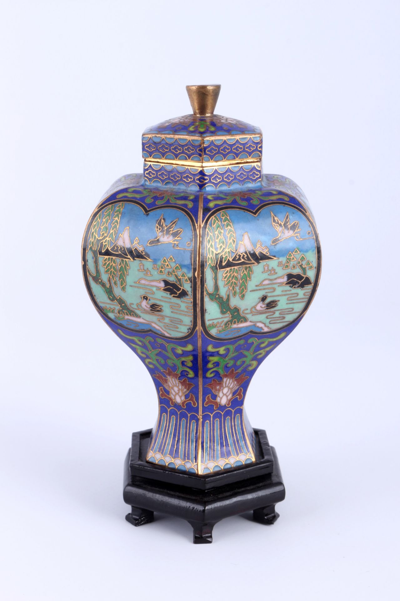 China Cloisonne Konvolut, Vasen Schale und Platte, chinese lot, - Image 4 of 5