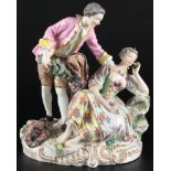 Große romantische Figurengruppe um 1900, romantic couple,