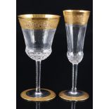 St. Louis Thistle Gold Champagnerflöte und Glas No. 2, champagne flute and glass,