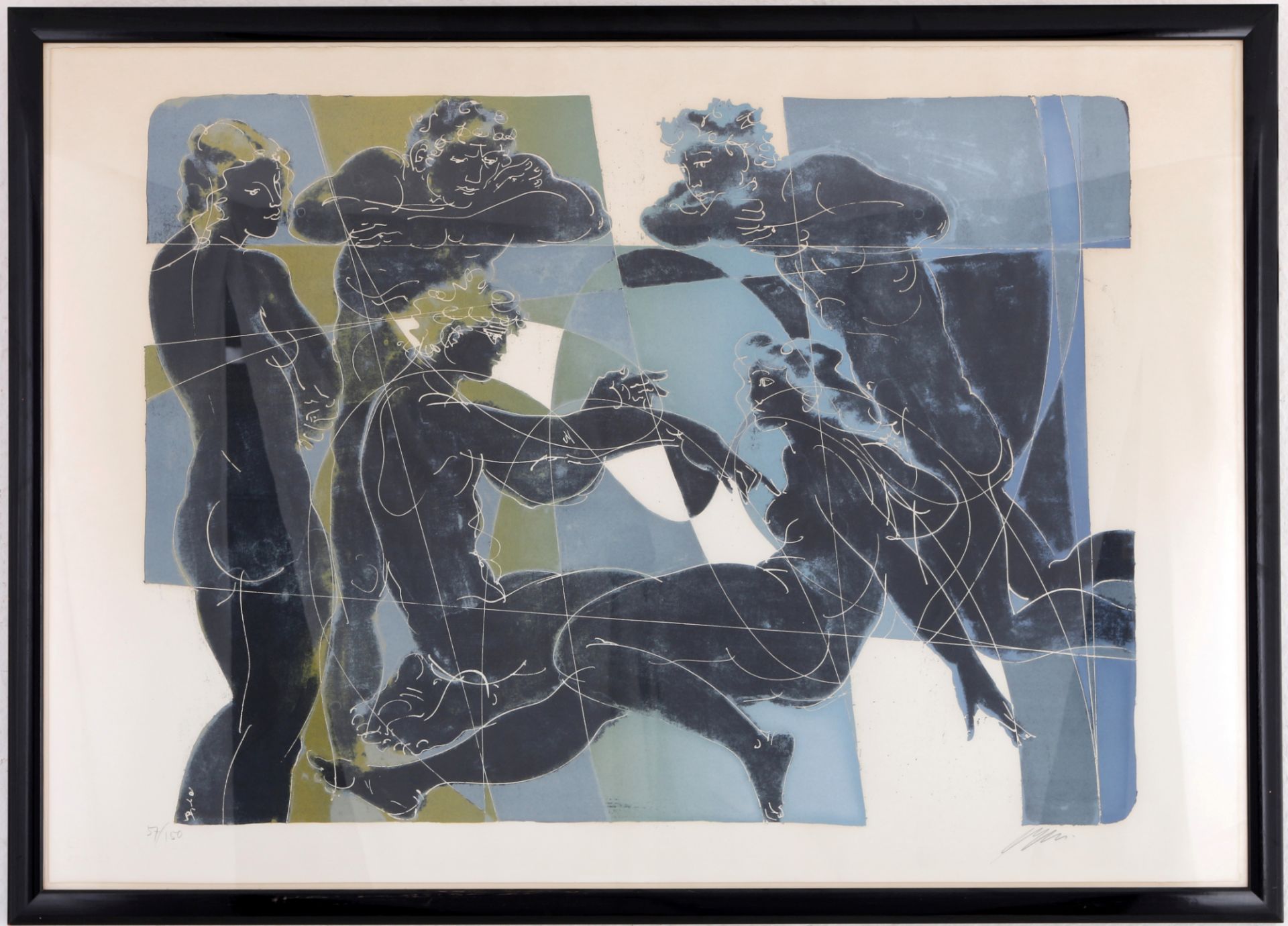 Hans Erni (1909-2015) fünfköpfige Figurengruppe, five-person group, - Image 2 of 4