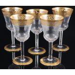 St. Louis Thistle Gold 5 Weingläser No. 3, wine glasses,