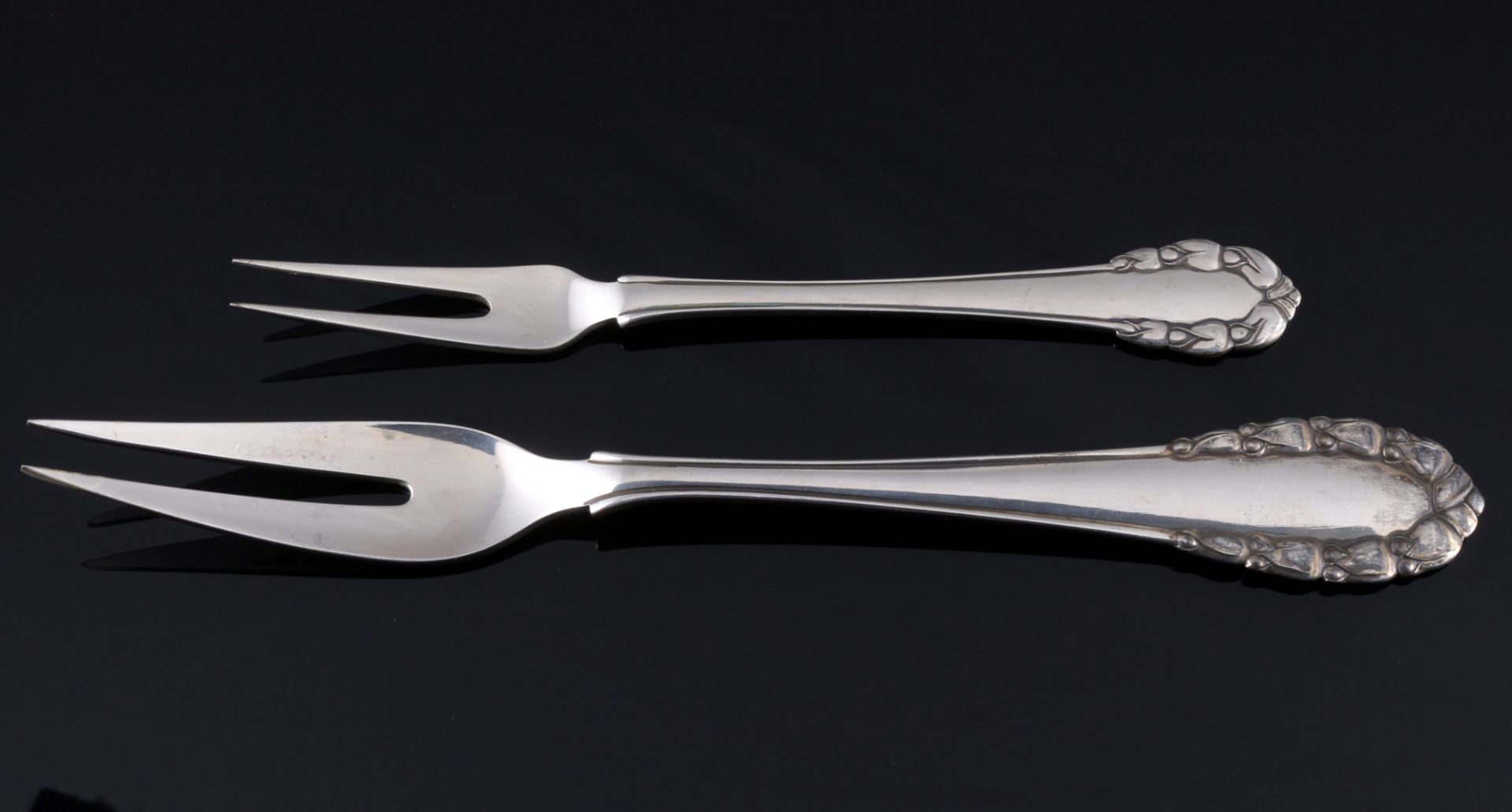 Georg Jensen Maiglöckchen 925 Silber 6-teiliges Vorlegebesteck, sterling silver serving cutlery, - Image 3 of 5