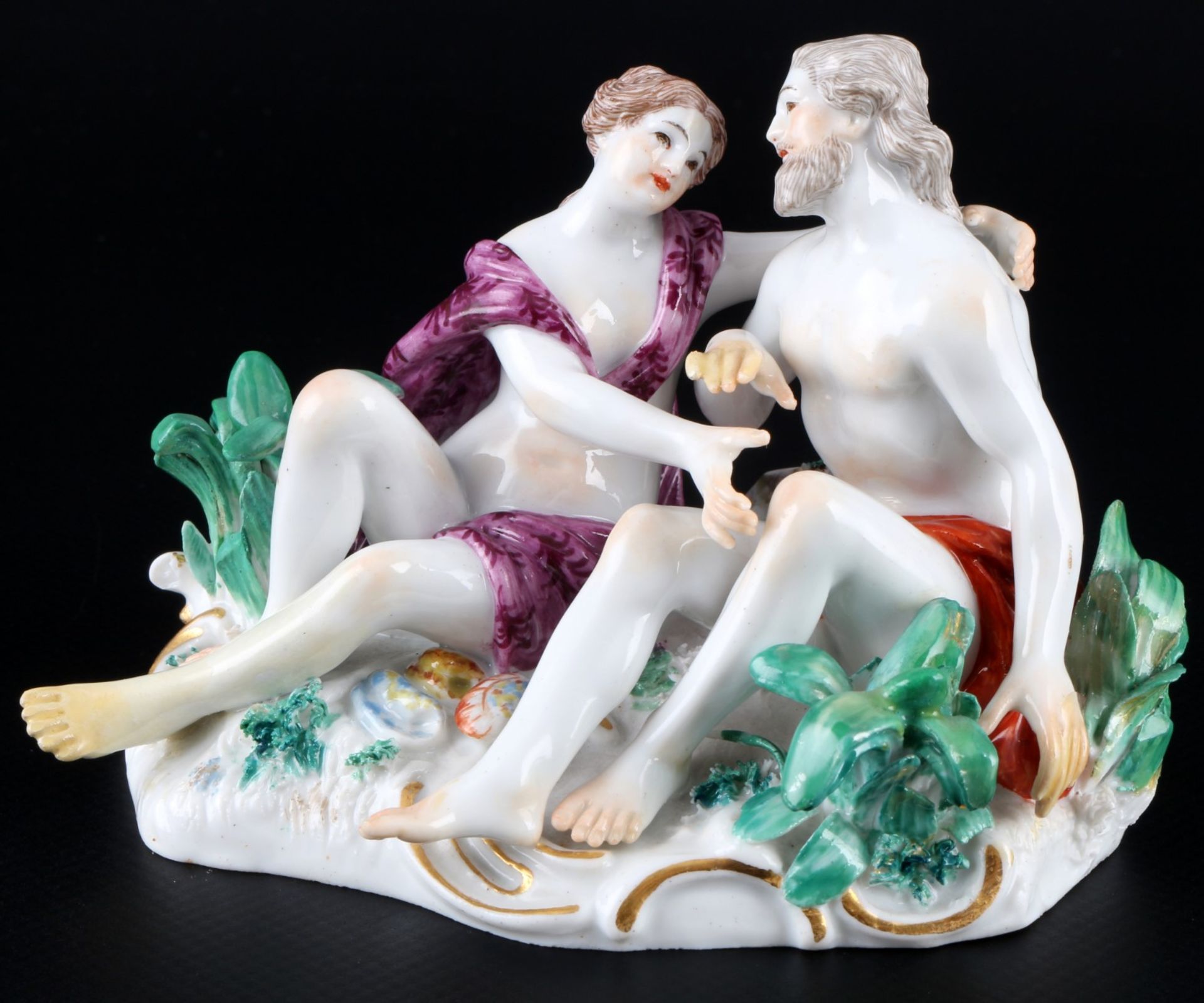 Meissen Flussgöttergruppe 1.Wahl, Knaufmarke 1860-1924, river gods group 1st choice,