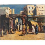 Claude Montier (XX) marokkanische Stadtszenerie, moroccan city scenery,