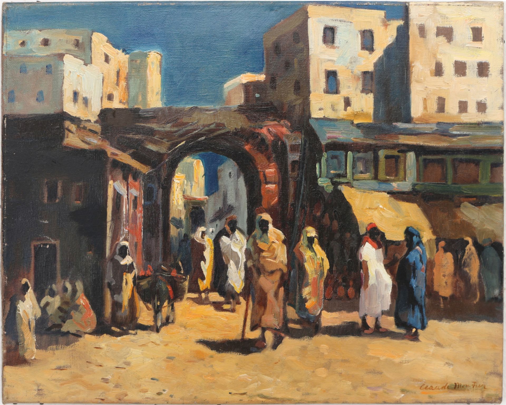 Claude Montier (XX) marokkanische Stadtszenerie, moroccan city scenery,