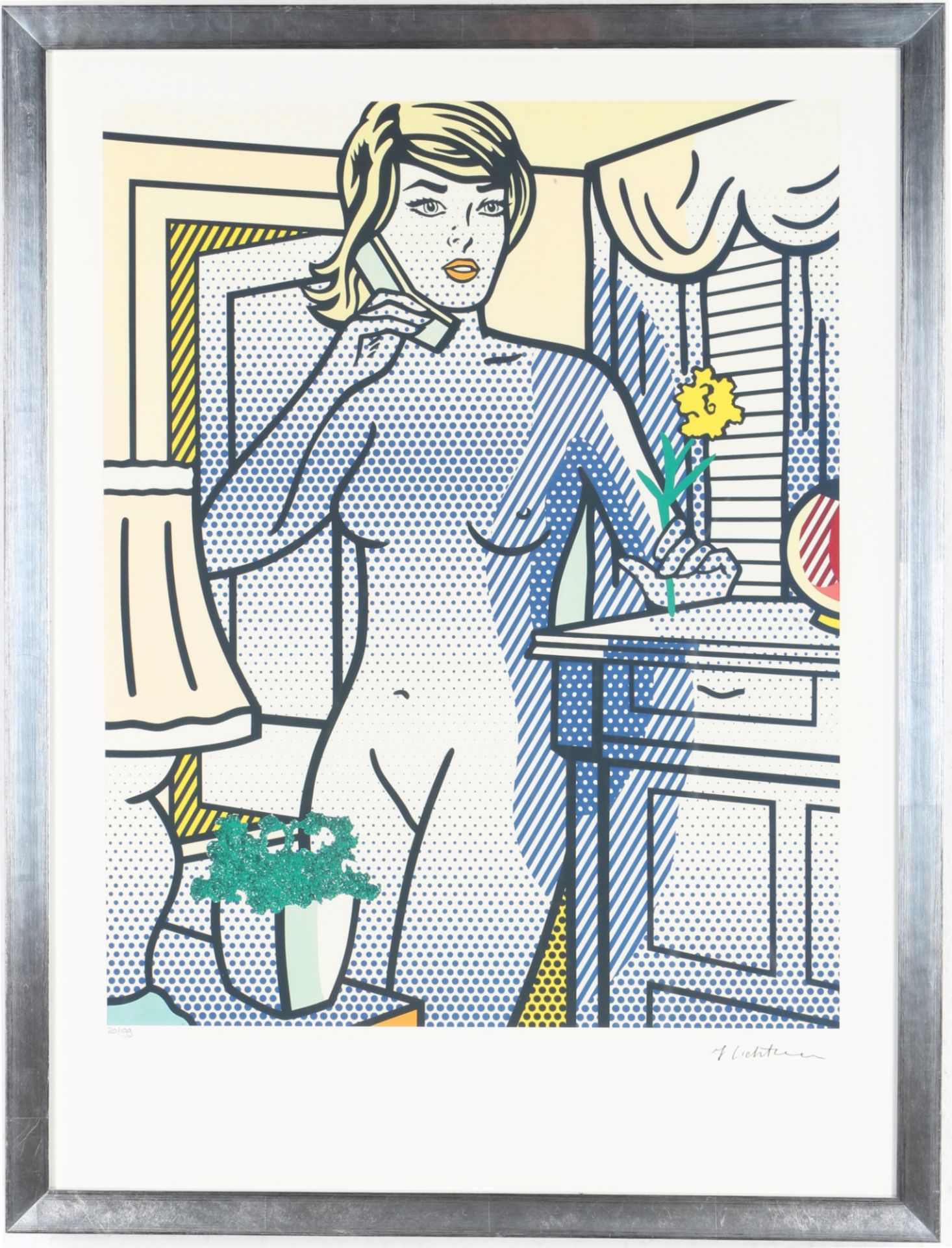 Roy Lichtenstein (1923-1997) weiblicher telefonierender Akt, female phoning nude act, - Image 2 of 5