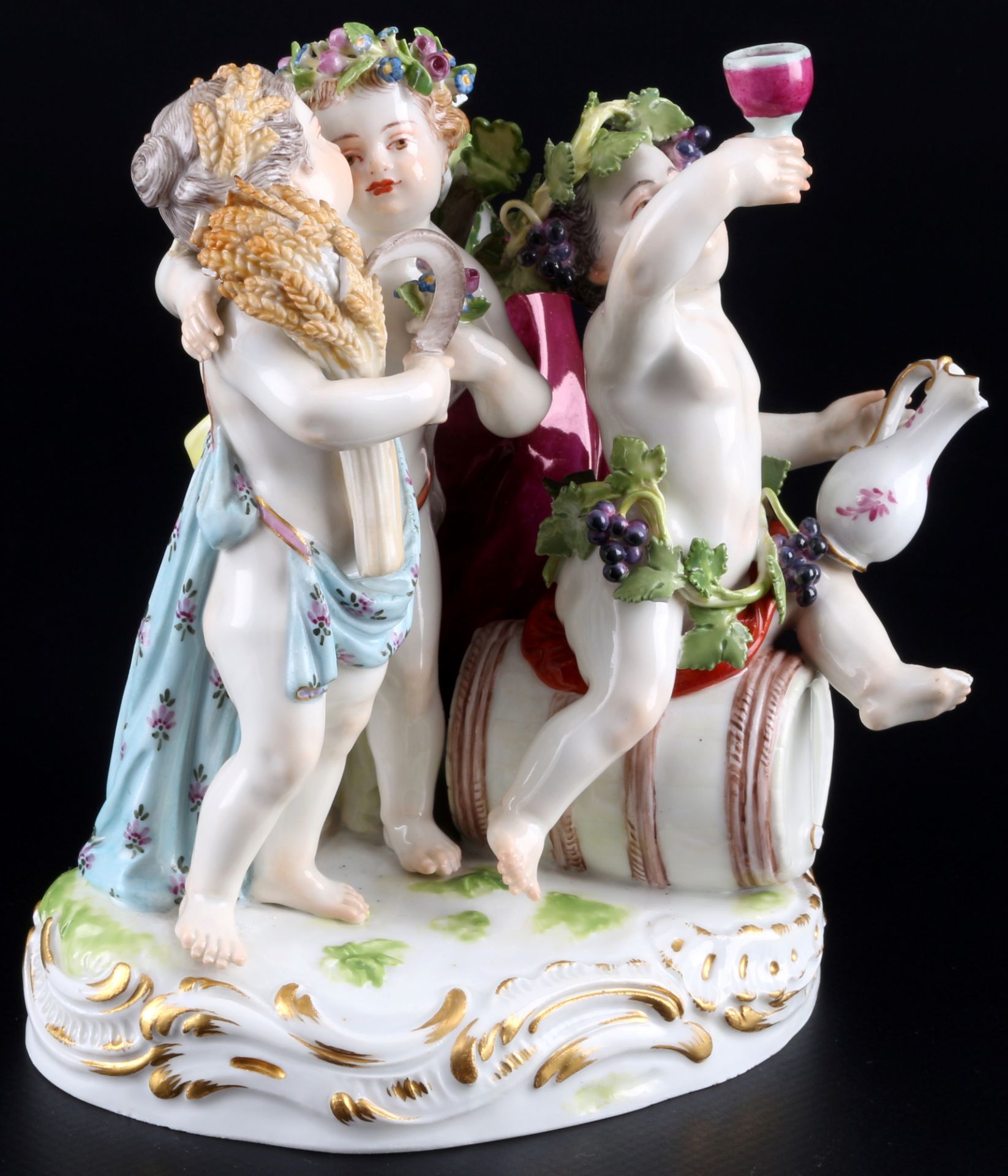 Meissen Allegorie der Vier Jahreszeiten 1.Wahl, Knaufmarke 1860-1924, Allegory Four Seasons 1st ch. - Image 4 of 5