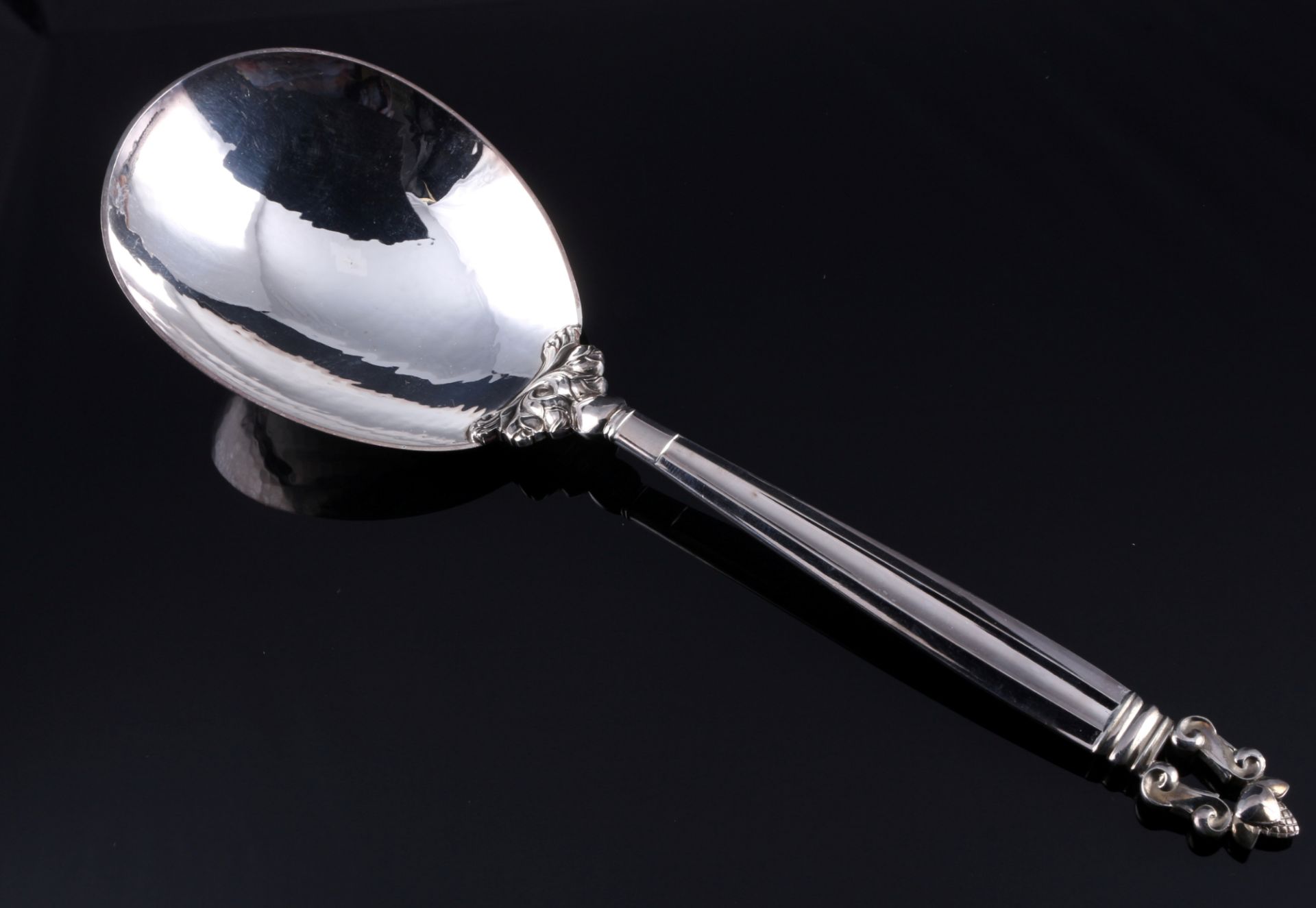 Georg Jensen Acorn König 925 Silber Vorlegelöffel, sterling silver serving spoon, - Image 2 of 4