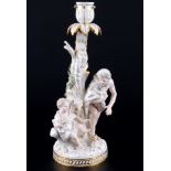 Meissen Die Vier Jahreszeiten Kerzenleuchter 1.Wahl, Knaufmarke 1860-1924, Four Seasons candlestick