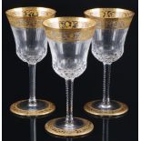 St. Louis Thistle Gold 3 Weingläser No. 4, wine glasses,