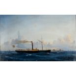 Carl Julius Emil Olsen (1818-1878) Dampfschiff Stockholm 1865, Steamship Stockholm 1865,