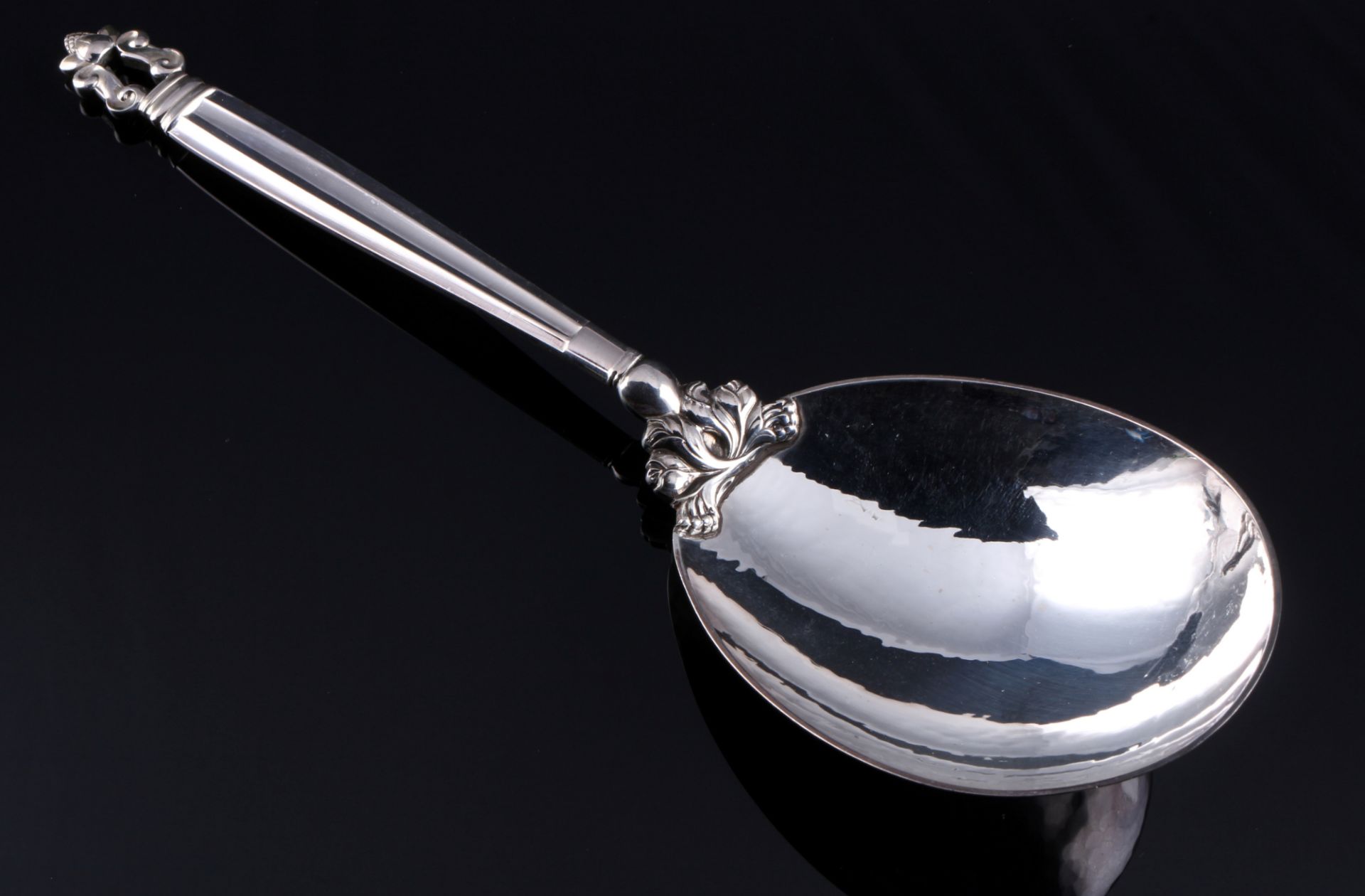 Georg Jensen Acorn König 925 Silber Vorlegelöffel, sterling silver serving spoon,