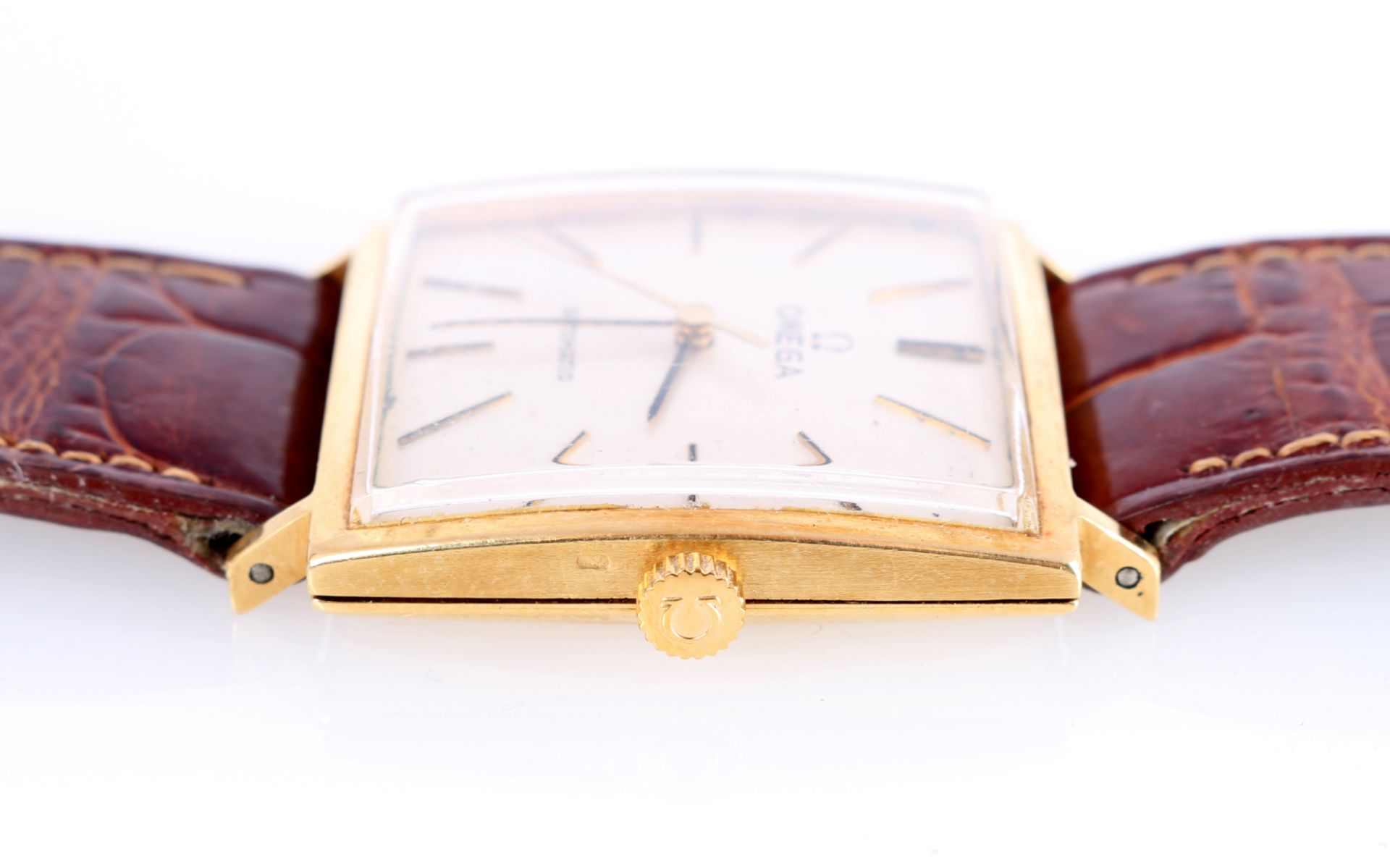 Omega 750 Gold Herrenarmbanduhr Automatik, 18K gold vintage Omega men´s watch automatic, - Image 3 of 6