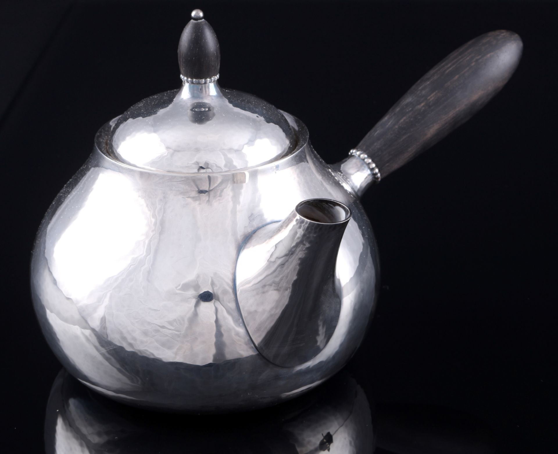 Georg Jensen 925 Silber Teekanne & Zuckerdose 80A, sterling silver tea pot and sugar box, - Image 2 of 4