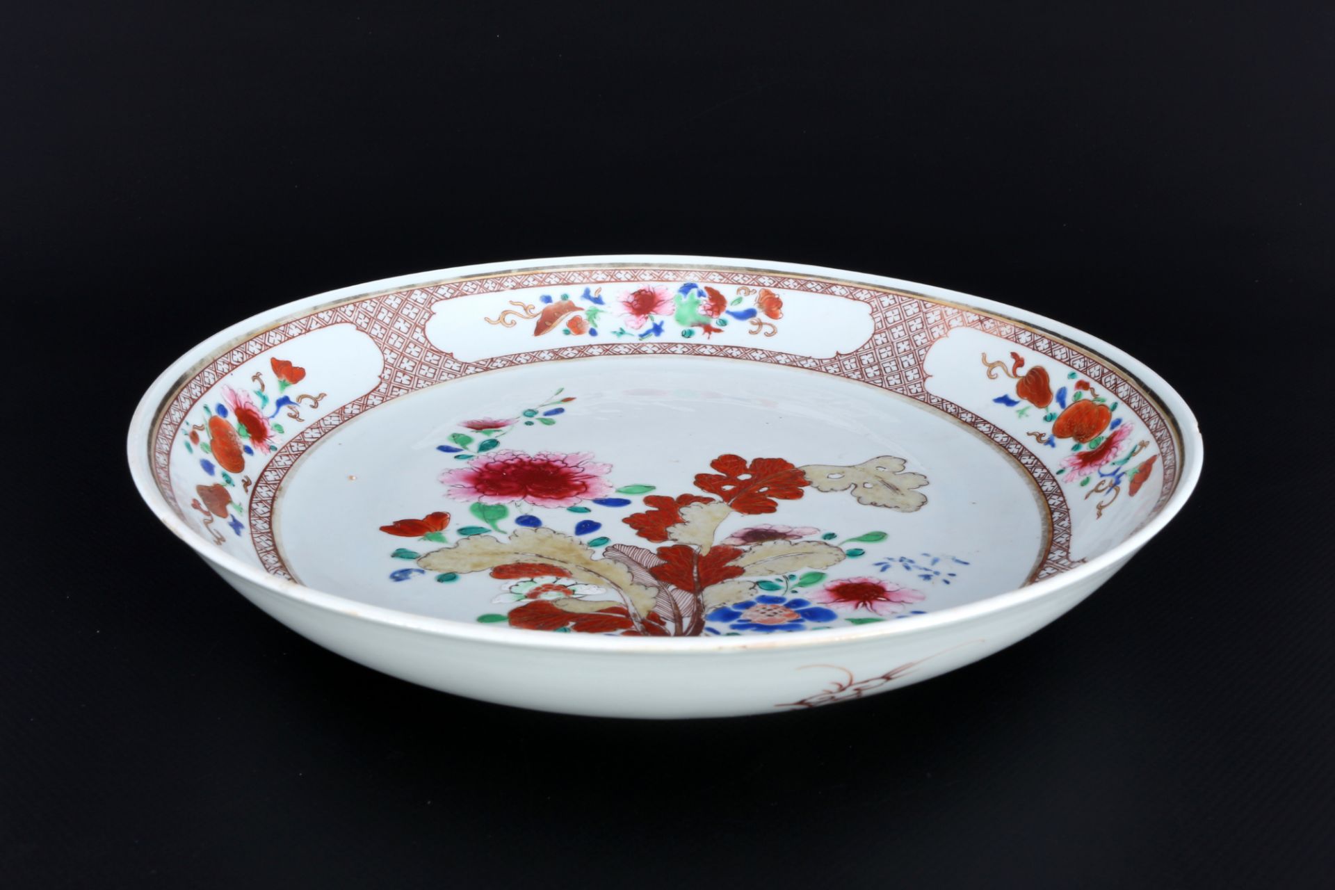 China Trompetenvase und Schale mit floralem Dekor, chinese vase and bowl, - Image 5 of 6
