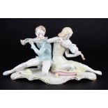 Hutschenreuther Musizierendes Paar, pair of musician figures,