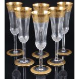 St. Louis Thistle Gold 6 Champagnerflöten, champagne glasses,