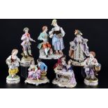 Carl Potschappel / Volkstedt / Dresden 7 Figuren, porcelain figures,