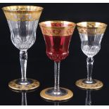 St. Louis Thistle / Ivy Gold 3 Weingläser, diverse Größen, wine glasses,