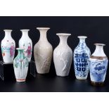 China 7 Vasen mit floralem Dekor, chinese porcelain vases,