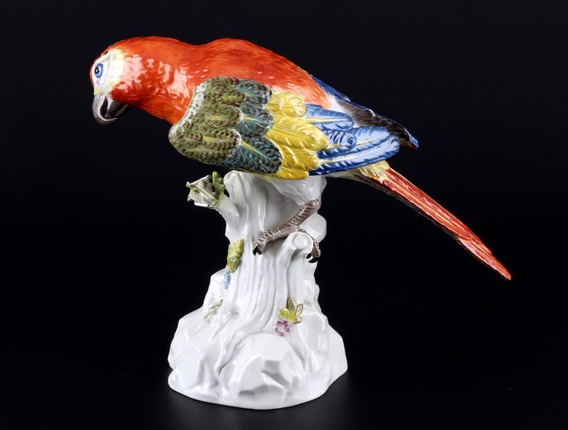 Meissen Ara Papagei auf Stamm, porcelain parrot, - Bild 2 aus 7