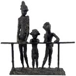 Clemens Pasch (1910-1985) große Bronze Kinder am Geländer, children on a railing,