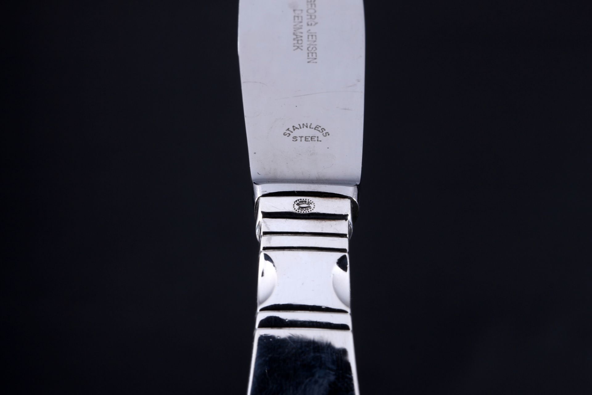 Georg Jensen Continental 925 Silber 6 Menümesser mit kurzem Heft, sterling silver menu knives, - Image 3 of 3