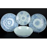 China Schale und 3 Teller Qing Hua Ci - Muster, chinese bowl and plates,