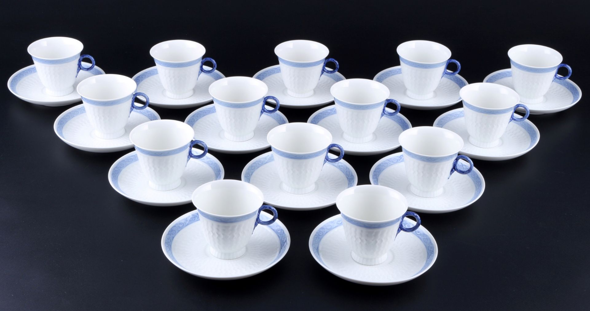 Royal Copenhagen Blauer Fächer 14 Kaffeetassen, coffee cups with saucers,