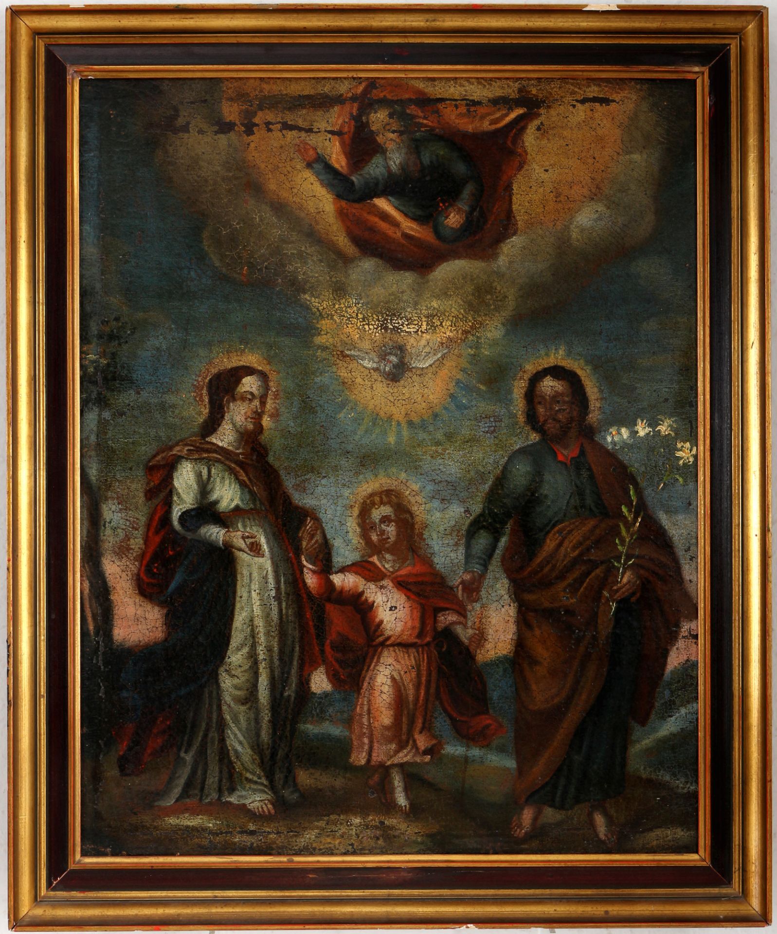Altmeister 17./18. Jahrhundert Heiliger Wandel - Heilige Familie, old master painting 17./18. centur - Image 2 of 3