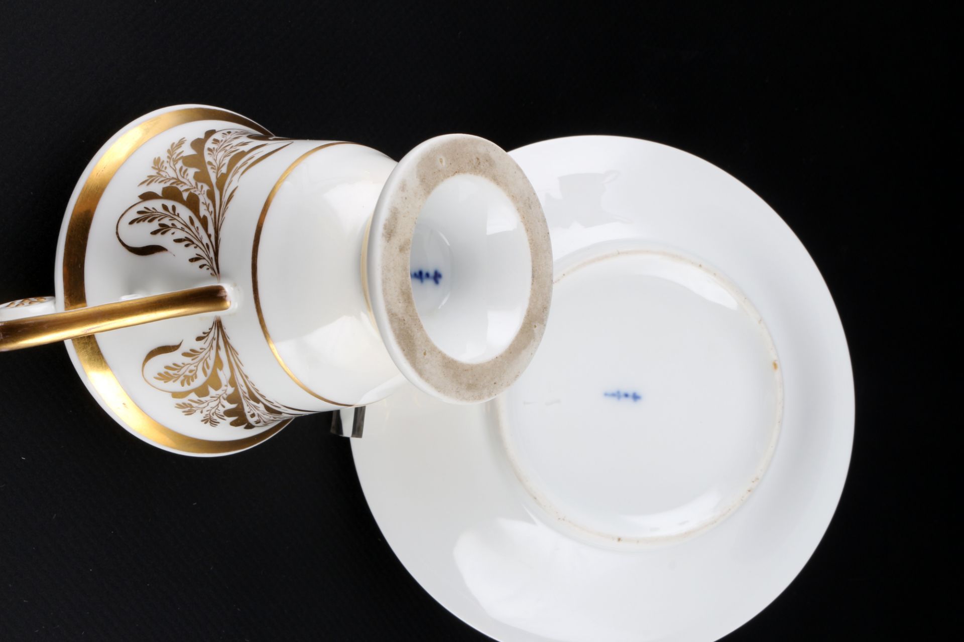 KPM Berlin Paar Punktassen, Biedermeier 1820-1840, pair of collection coffee cups, - Image 5 of 5