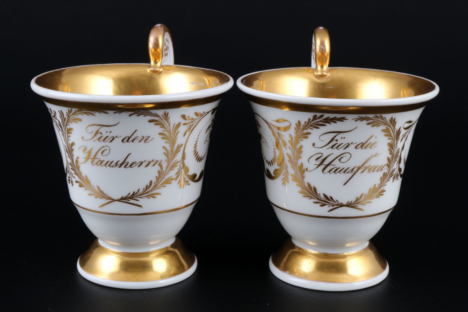 KPM Berlin Paar Punktassen, Biedermeier 1820-1840, pair of collection coffee cups, - Image 3 of 5