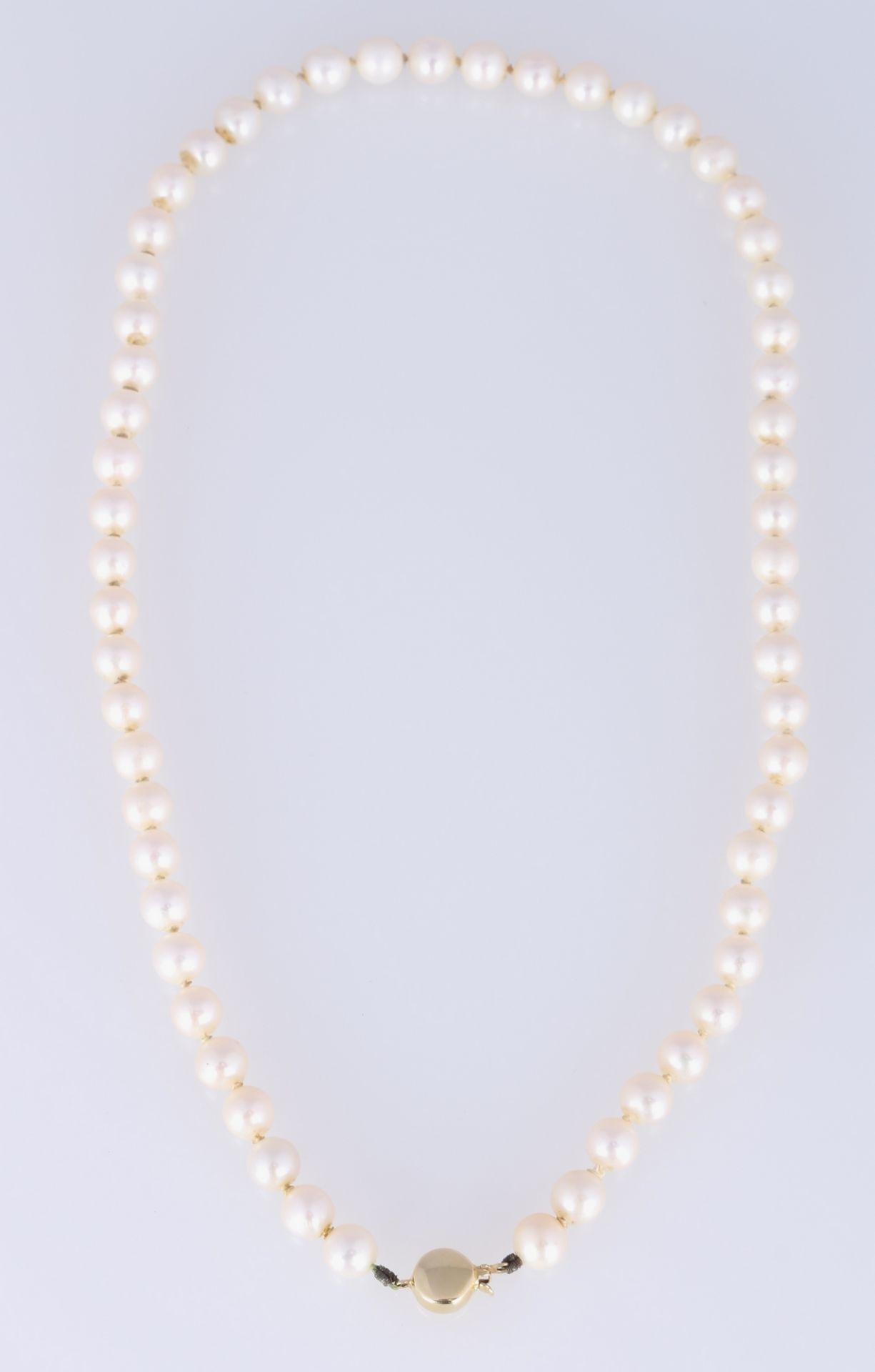 3 Perlenketten mit 375/585 Gold-Verschluss, pearl necklace with gold locks, - Image 4 of 5