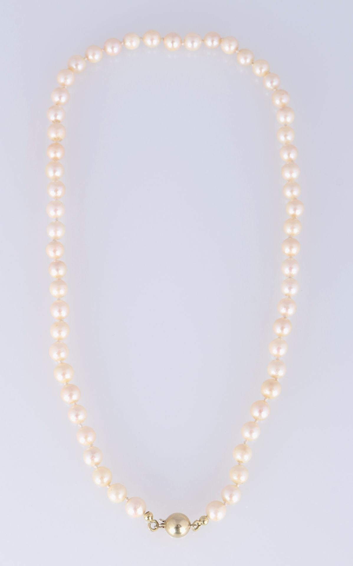 3 Perlenketten mit 375/585 Gold-Verschluss, pearl necklace with gold locks, - Image 5 of 5