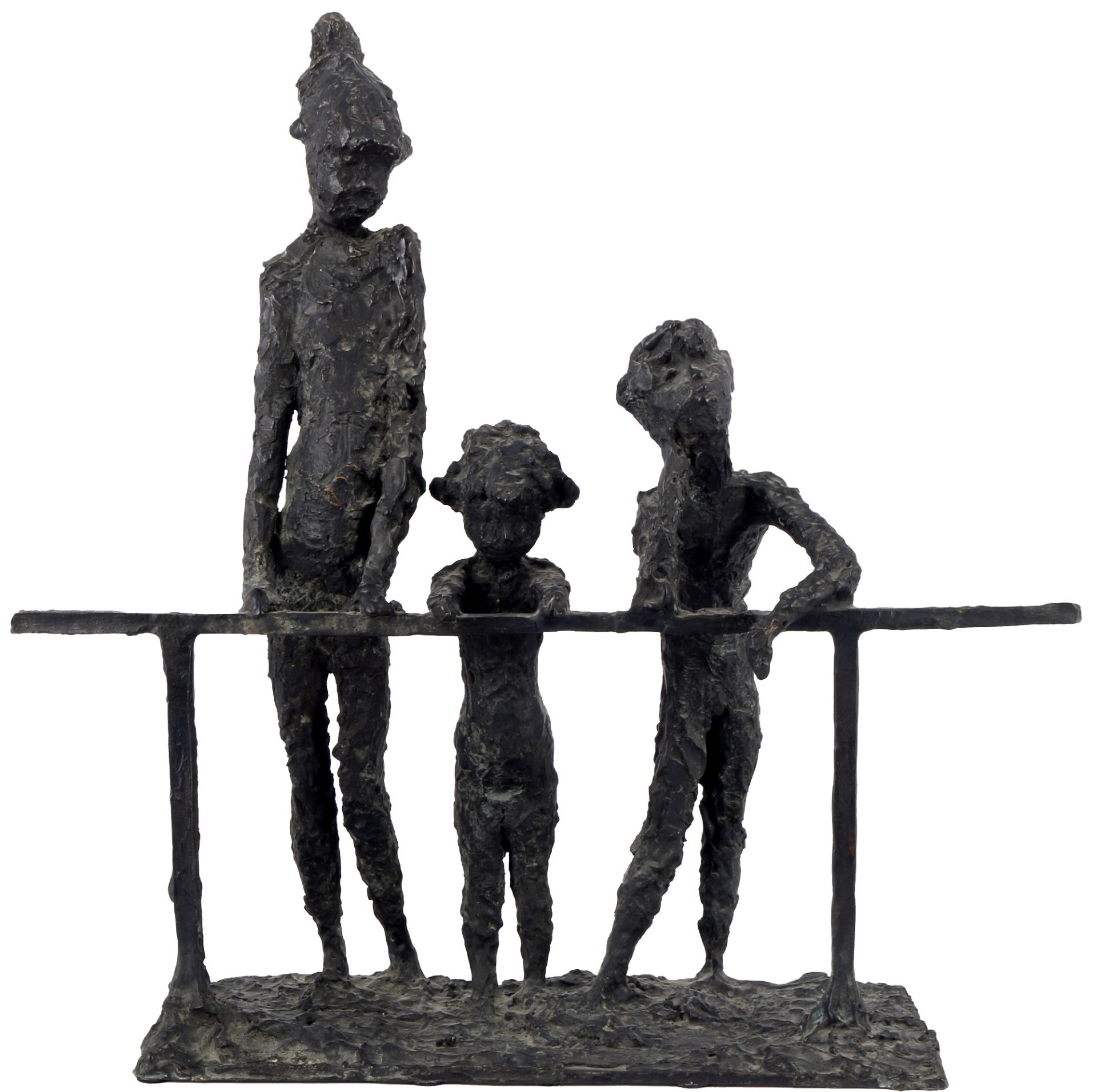 Clemens Pasch (1910-1985) große Bronze Kinder am Geländer, children on a railing,