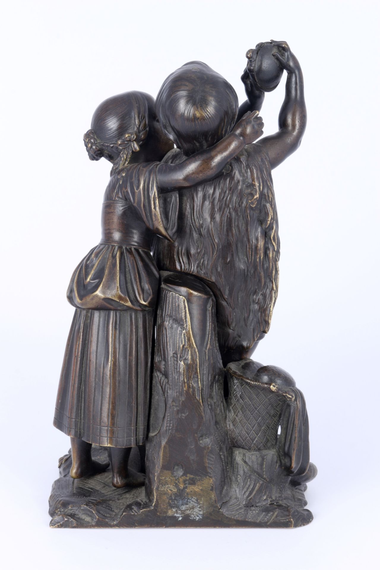 Unbekannter Künstler Bronze Bauernkinder mit Trinkflasche, farm children with bottle, - Image 3 of 4