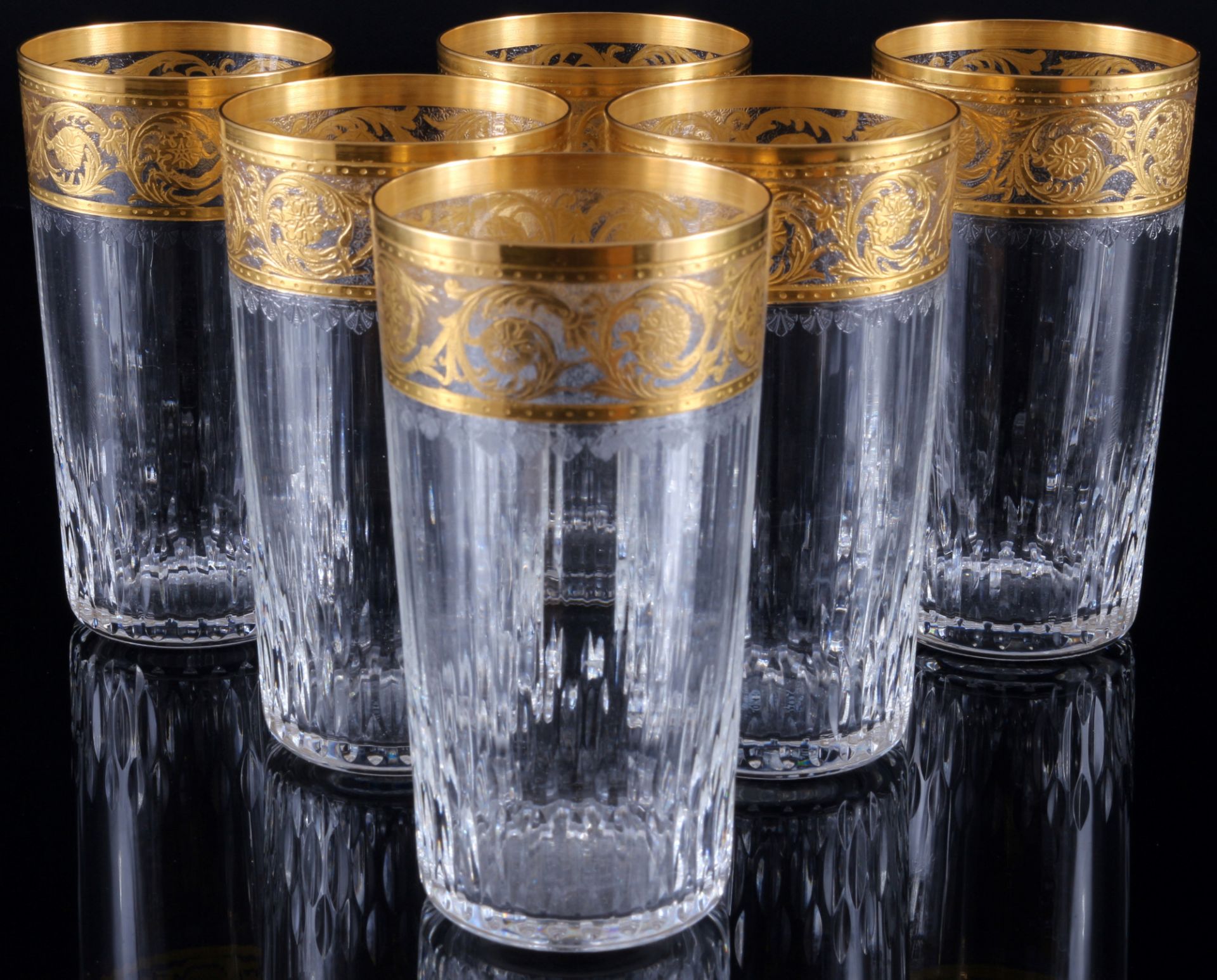 St. Louis Thistle Gold 6 highball glasses, Bechergläser,